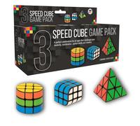 Funtime Gifts 3 SPEED CUBE GAME PACK - Pyramid, Cube & Cylinder Puzzle Cubes, Boost Dexterity, Coordination & Memory - Great for Kids, Teens & Adults, Brain Teaser Stocking Filler