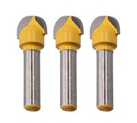 3pk TCT Cove Box Router Bit 12.7mm D 6.3mm Radius Cutter Cutting 1/4" Shank