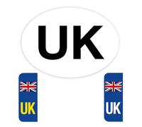 3PK UK Car Stickers for Europe GB stickers for car UK car sticker uk number plate stickers - LEGAL SIZE - Vinyl Self-adhesive, Weather Resistant - Union Jack Replaces EU Flag BREXIT (1)