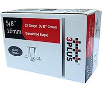 3PLUS 22 Gauge 10,000 Galvanized Fine Wire Staples, 3/8-Inch Crown, 5/8-Inch Leg for H7116SP, H7116LSP, HBT HB7116P Staplers