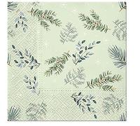 3Ply Christmas Serviettes Traditional Xmas Tissue Paper Napkins 33cm x 33cm - Pack of 20 (Delicate Twigs)