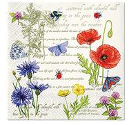 3Ply Flowery Tissue Paper Napkins Serviettes 33cm x 33cm - Pack of 20 (Vintage Summer)
