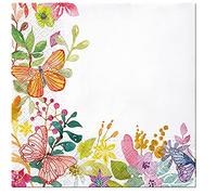 3Ply Flowery Tissue Paper Napkins Serviettes for Decoupage 33cm x 33cm - Pack of 20 (Watercolor Meadow)
