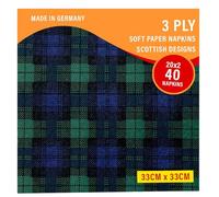 3ply Paper Soft Napkins Pack of 40 Nos - 33x33cm - Black Watch Tartan - Scottish Design Tartan Tissue Paper - Christmas, Dinner, Party, Party Night, Burns Supper,Scottish Wedding, Catering