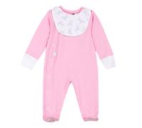 3Pommes Girl's Pink Cotton Babygrow with Bib-1m/3m