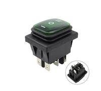 3Position Black Square 6Pins IP65 ON KCD2-9203 22X30.4mm ON-OFF-ON Function Type Rocker Switch IDGTTLDF(Green)