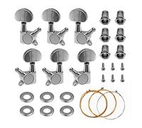 3R3L Guitar Tuning Pegs Sealed String Locking Tuners Machine Heads with 6 Strings for Electric or Acoustic Guitar, Round Button