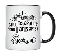 3Rd Anniversary Mug Microwave Safe Coffee Mug Novelty Tea Mugs for Milk Beverages Latte 330Ml