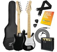 3RD AVENUE 1/4 Size Kids Electric Guitar Bundle - Black & White, Black,White