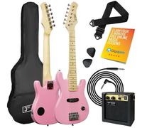 3RD AVENUE 1/4 Size Kids Electric Guitar Bundle - Pink, Pink