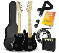 3rd Avenue 1/4 Size Kids Electric Guitar Pack for Junior Beginners - 6 Months FREE Lessons, 5W Portable Amp, Cable, Bag, Picks and Strap - Black