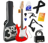 3rd Avenue 3/4 Size Electric Guitar Pack with Amp - Red