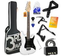 3rd Avenue 3/4 Size Electric Guitar Pack with Amp - White