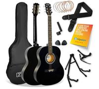 3Rd Avenue Full Size 4/4 Acoustic Guitar Ultimate Bundle - Black, Black