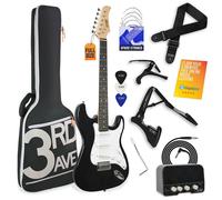 3Rd Avenue Full Size 4/4 Electric Guitar Bundle - Black, Black