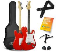 3RD AVENUE Full Size 4/4 Electric Guitar Starter Bundle - Red, Red