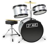 3rd Avenue 3 Piece Beginner Drum Kit - Silver, Silver