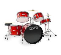 3RD AVENUE Junior 5-Piece Drum Kit - Red, Red