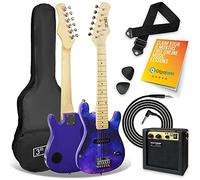 3rd Avenue Kids Electric Guitar 1/4 Size Beginner 6 Months Includes 5W Amplifier, Cable, Bag, Picks & Strap - Galaxy STX30PBPK