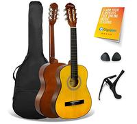 3rd Avenue XF 1/2 Size Junior Kids Classical Spanish Starter Beginner Pack Acoustic Guitar with Nylon Strings, Gig Bag, Capo and Picks - Natural