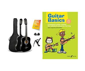 3rd Avenue XF 3/4 Size Junior Kids Classical Spanish Starter Beginner Pack Acoustic Guitar & Guitar Basics: A Landmark Guitar Method for Individual and Group Learning.