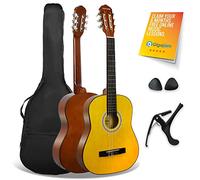 3rd Avenue XF 3/4 Size Junior Kids Classical Spanish Starter Beginner Pack Acoustic Guitar with Nylon Strings, Gig Bag, Capo and Picks - Natural