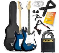 3rd Avenue XF Full Size 4/4 Electric Guitar Ultimate Kit with 10W Amp, Cable, Stand, Gig Bag, Strap, Spare Strings, Picks, Capo - Blue