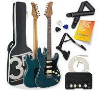 3RD AVENUE XF213ABLPK Electric Guitar Bundle - Delta Blue, Blue