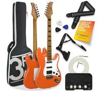 3RD AVENUE XF213AORPK Electric Guitar Bundle - Canyon Orange, Orange