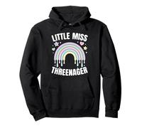 3rd Birthday 3 Year Old Little Miss Threenager Girls Pullover Hoodie