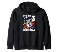 3rd Birthday Astronaut Space Lover Zip Hoodie