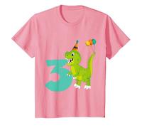 3rd Birthday Boy 3 Years Old Dinosaur Toy Dino T-Shirt, Youth, Pink, 2T