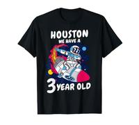 3rd Birthday Boy Astronaut Houston we Have a 3 Year Old Value Graphic T-Shirt