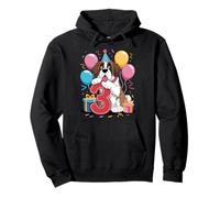 3rd birthday boy girl 3 years old three Saint Bernard Pullover Hoodie