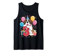 3rd birthday boy girl 3 years old three Saint Bernard Tank Top