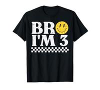 3rd Birthday Bro Im 3 Smile Retro Groovy Boys Girls Kids T-Shirt
