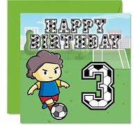3rd Birthday Card Boy - Football Fan - Happy Birthday Card 3 Year Old Boy, Boys Cards for Him, 145mm Greeting for Son, Brother, Grandson, Nephew, Cousin