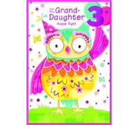 3rd Birthday Card for Granddaughter, Colorful Owl Design, 13 x 19 cm