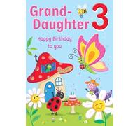 3rd Birthday Card for Granddaughter, Garden Fairy Design, Age 3