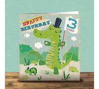 3rd Birthday Card Snappy Birthday Crocodile Card Boy