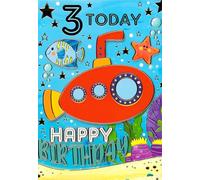 3rd Birthday Card, Under the Sea Theme, Verse Included