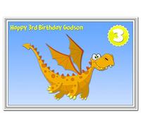 3rd Birthday Cards for Boys - 3 Year Old Little Boy - Age Three (Godson 3rd Birthday Card - Dinosaur)