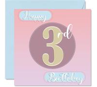 3rd Birthday Cards for Girls - Sewing Stitch - Happy Birthday Card for 3 Year Old Girl Granddaughter Niece Daughter Cousin, 145mm Bday Greeting Cards