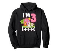 3rd Birthday Farm Animals I Am Three I E I O 3 Years Pullover Hoodie