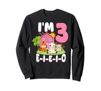 3rd Birthday Farm Animals I Am Three I E I O 3 Years Sweatshirt