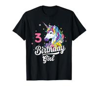 3rd Birthday Girl Unicorn Third Birthday Party Girls T-Shirt