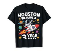 3Rd Birthday Houston We Have A 3 Year Old Astronaut Value Graphic T-Shirt