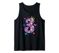 3rd Birthday I am Three Butterflies Tank Top