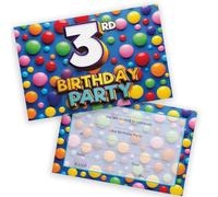 3rd Birthday Party Invitations Kids - Candy Sweets Chocolate 20 Pack - Childrens Birthday Invitations for Boys/Girls A6 Bday Party Invites Invitation Cards with Folding Envelopes
