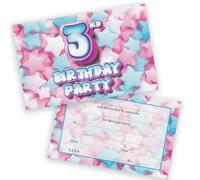 3rd Birthday Party Invitations Kids - Sweet Marshmallow 20 Pack - Childrens Birthday Invitations for Boys/Girls A6 Bday Party Invites Invitation Cards with Folding Envelopes
